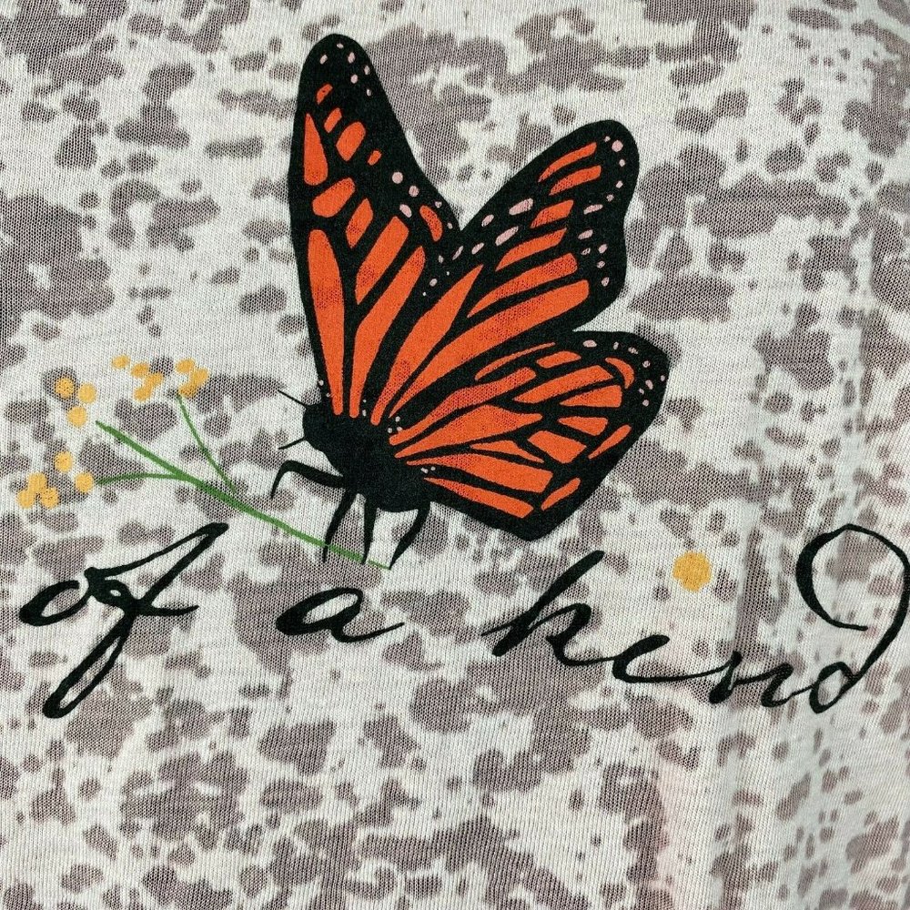 LuLaRoe Liv T S One Of A Kind Butterfly Burnout Ringer Tee - Picture 6 of 11